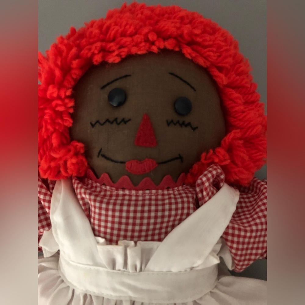 Vintage Handmade oOaK African American Raggedy Ann Super Cute Red Hair - Picture 3 of 7
